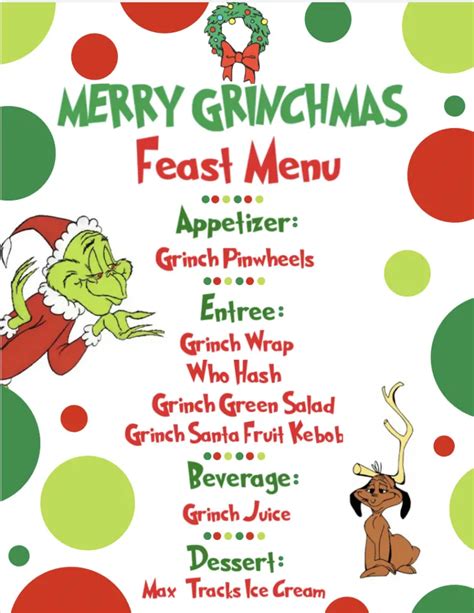 Grinch Menu Template