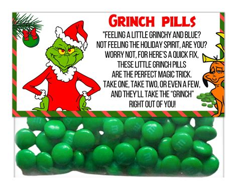 Grinch Pill Printable Labels Grinch Pills Grinch Grinch Party