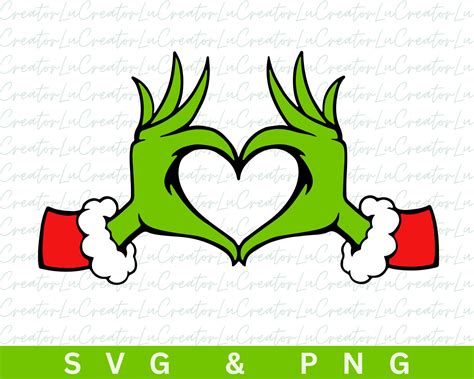 Grinch and Heart Svg - Etsy