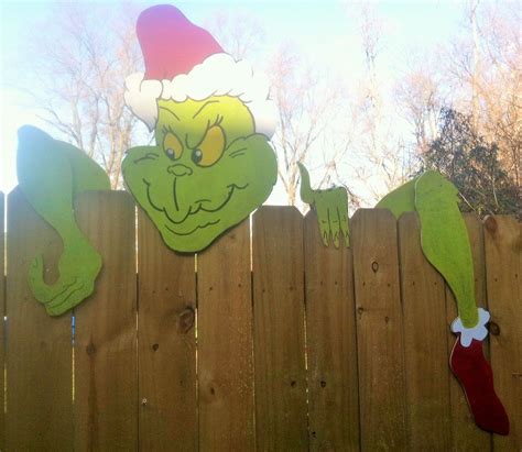 Grinch climbing over fence. 24 Pcs Christmas Grinch Wood Ornaments Christmas Tree Ornaments Decorations Hanging Christmas Grinch Wood Cutouts for Xmas Holiday New Year Winter Wonderland Home Party. $1199. FREE delivery Wed, Oct 25 on $35 of items shipped by Amazon. Or fastest delivery Thu, Oct 19. Only 19 left in stock - order soon. 