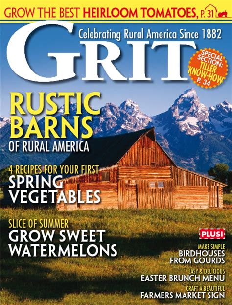 Grit magazine. Grit Magazine Back Issues Search. Questions? Call 1-866-803-7096 or Contact Us. Log in Cart. Item added to your cart. Check out. Continue shopping RELATED PRODUCTS ... 