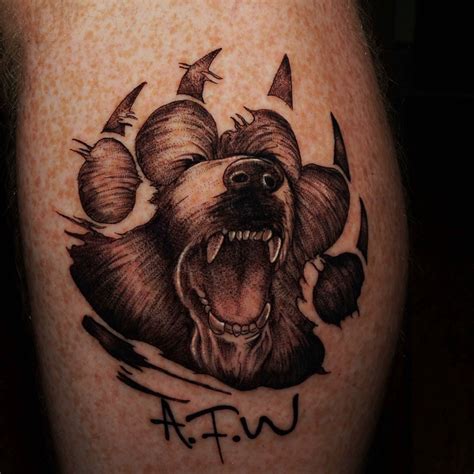 Grizzly Bear Scratch Tattoo Bear paw tattoos grizzly bear tattoos bear