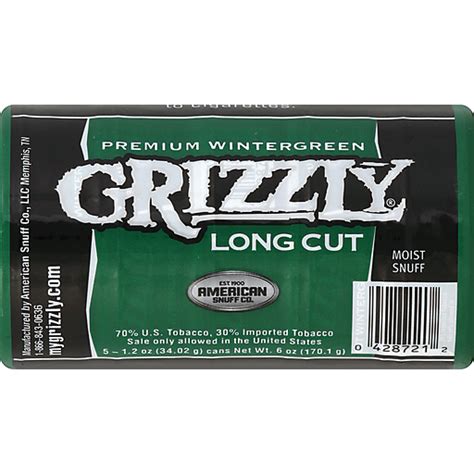 Grizzly Wintergreen Long Cut 5 Pack Price