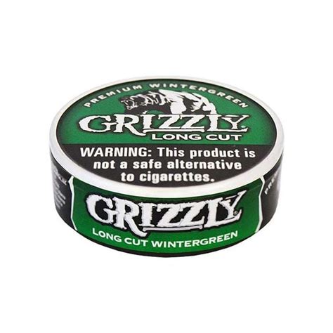 Tins of 34 g. Long Cut Mint Chewing Tobacco. About Grizzly Chewing Tobacco. Grizzly is the flagship brand of the ASC portfolio and is one of the great success stories in the category. Grizzly’s packaging innovations have included metal-embossed lids, and Grizzly’s Dark styles offer a differentiated product through its use of 100% dark-fired .... 