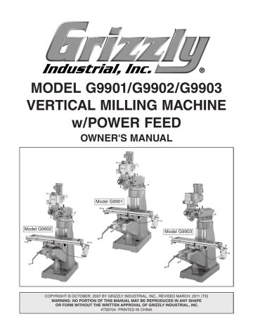 Grizzly milling machine g9901 user manual owners guide. - 1999 2000 yamaha waverunner xl800 xl 800 service shop repair manual factory x.