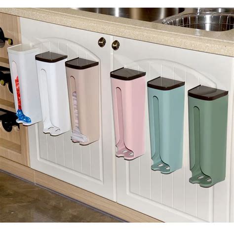 Grocery Bag Storage Holder, Wall Mounted Plastic Bag Container ...