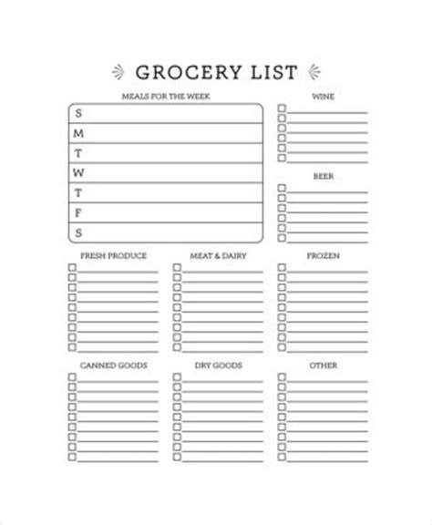Grocery List Template 13+ Free PDF, PSD Documents Download