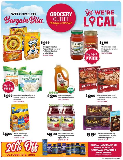 Grocery outlet ad for this week. December 13, 2023. Learn about the newest Grocery Outlet Weekly Ad, valid from Dec 13 – Dec 19, 2023. Grocery Outlet has special promotions running all the time and you can find great savings in select departments and throughout the store every other week. Slide into amazing savings and grab great deals this week on Sugar Tree Spiral Sliced ... 