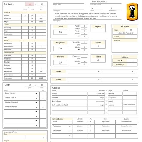 Grog Strongjaw Character Sheet Open Legend RPG HeroMuster