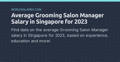 Grooming salon manager salary. The average hourly pay for a Dog Grooming Salon Manager is $17.49 in 2023 Hourly Rate $13 - $24 Bonus $4k - $10k Commission $2k - $40k Total Pay $29k - … 