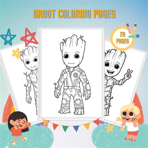 Groot Coloring Sheey