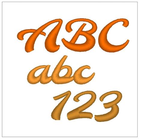 Groovy Cursive Type Font 1 Inch Embroidery Pattern Download Etsy