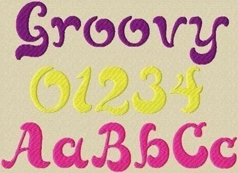 Groovy Embroidery Font - Etsy