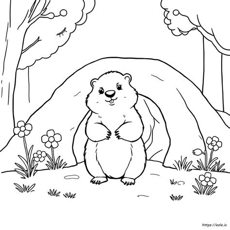 Groundhog Coloring Shee