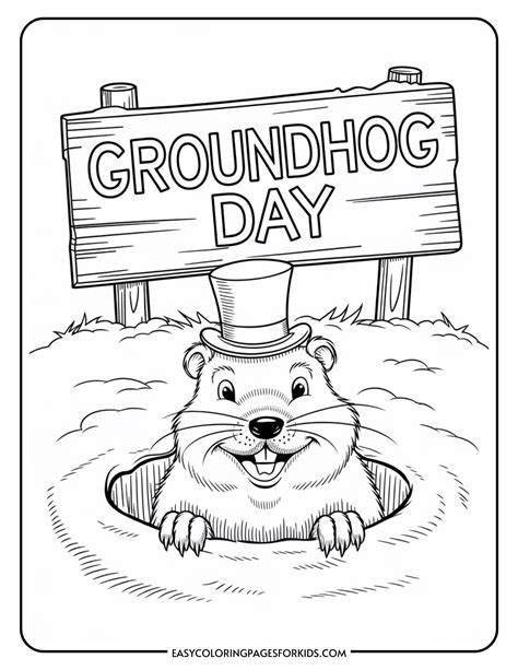Groundhog Day Coloring Shee