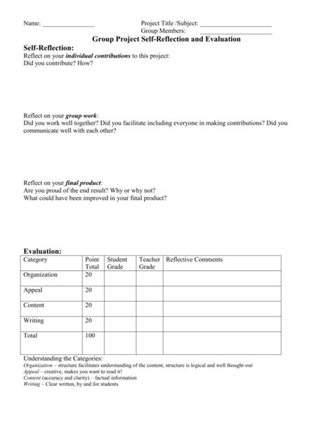 Group Project SelfReflection and Evaluation
