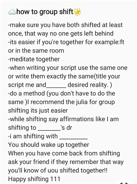 Group Shifting Script Template