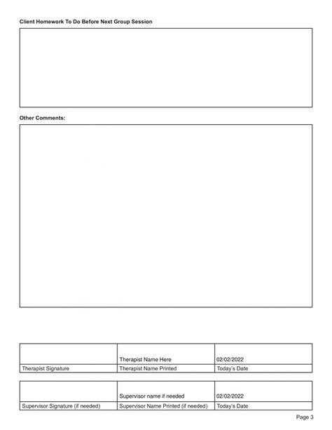 Group Therapy Progress Note PDF Template