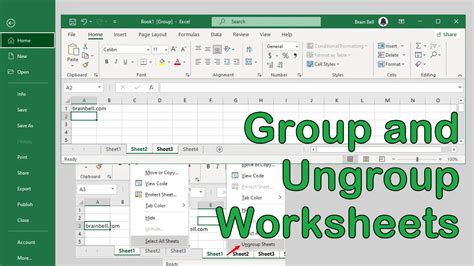 Group and Ungroup Worksheets in Excel BrainBell