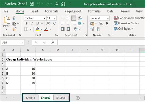 Group and Ungroup Worksheets in Excel Excel Unlocked