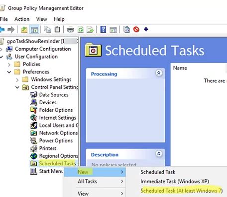 Group policy scheduled task run as greyed out.  Designed for large-group s...