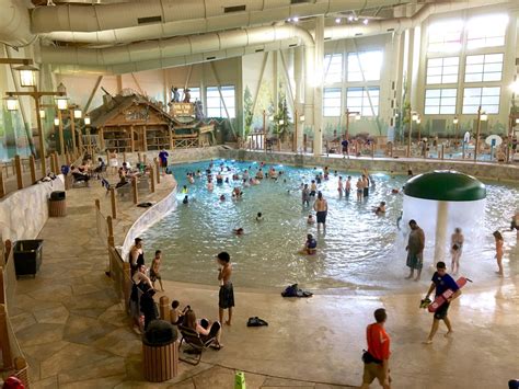 The heart and soul of Great Wolf - Lodge Boston/Fitchburg is its 68,000-square-foot indoor water park. Splashy rides such as the Howlin’ Tornado—an enclosed water slide that shoots you through a six-story funnel—and a zero-depth-entry wave pool with 3-foot swells surround the park’s iconic hub: a four-story treehouse with a huge tipping bucket.