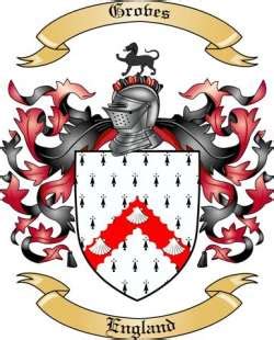 Groves Coat of Arms, Family Crest & History Combo