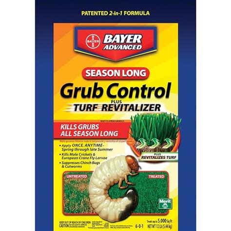 Grub killer for lawns. Scotts Grub Ex Season Long Grub Killer: Chlorantraniliprole 0.08%: Granules: for 5000 or 10,000 sq ft: Roundup For Lawns Bug Destroyer: Chlorantraniliprole 0.06% & Bifenthrin 0.115%: Granules: 2500 sq ft. Maximum 2 applic./year: Best insecticides for early grub curative (contact) control: apply during July or August: Bayer … 