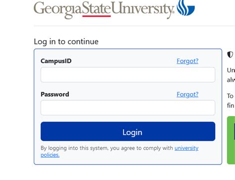 Welcome to GSU Research Portal login page
