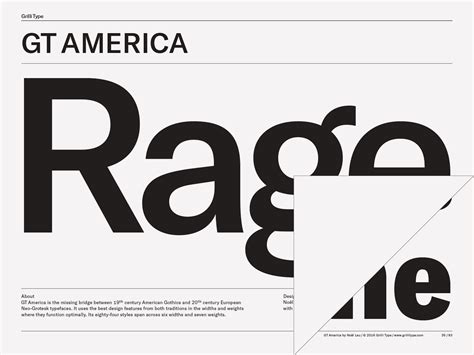 Gt america font. GT America. GT America builds a bridge between the American Gothic and European Grotesque typeface genres. It combines design features from both traditions and unites them in a contemporary family. The versatile system consists of eighty-four styles across six widths and seven weights. Exclusively available at Grilli Type. 