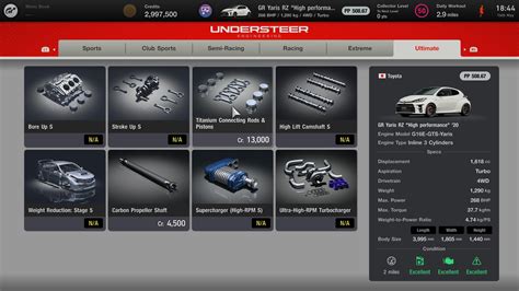 Gt7 tuning shop. How to Unlock Tuning. In order to start tuning cars in GT7, we will first need to unlock the Tuning Shop. The Tuning Shop can be unlocked once you have completed the GT Cafe's Menu Book No. 3. From there, you will be introduced to the Tuning Shop where you can buy your performance upgrades. 