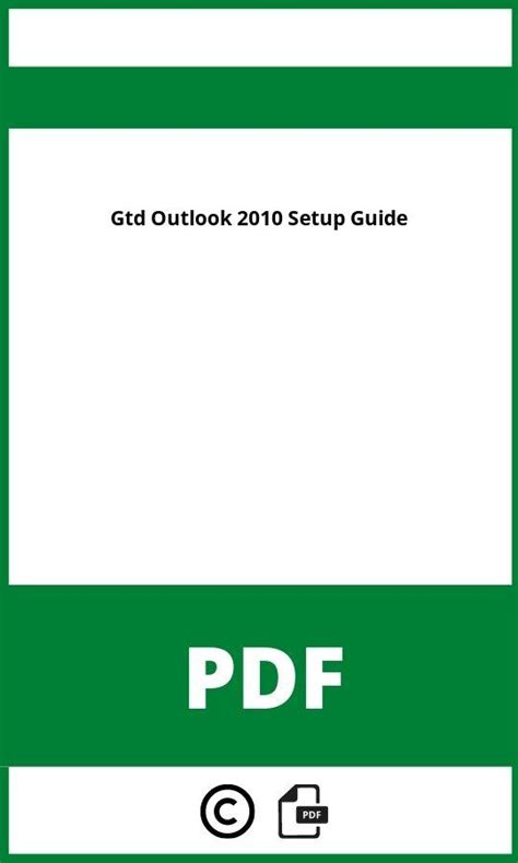 Gtd and outlook 2010 setup guide. - Vtu lab manuals for mechanical engineering.