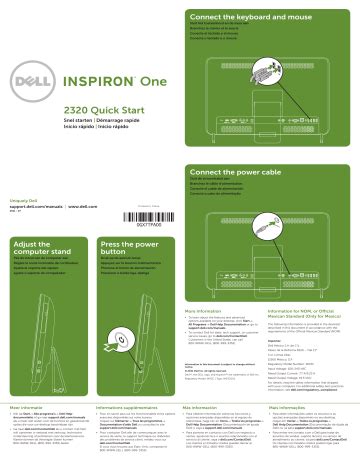 Guía de inicio rápido dell inspiron one 2320. - Manual of contract documents for highway works vol 1 specification for highway works.