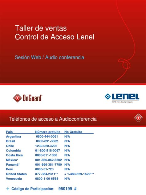 Guía del usuario de lenel onguard. - Manuale di installazione di gendex 9200.