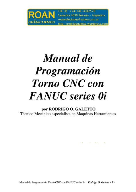 Guía manual de fanuc oi ejemplos. - Manual of coronary chronic total occlusion interventions a step by.