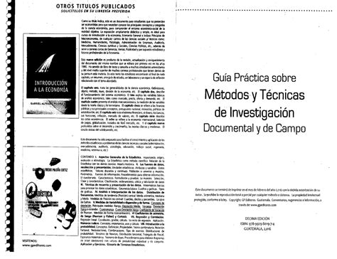 Guía práctica de métodos de investigación. - Springer handbook of medical technology springer handbooks.