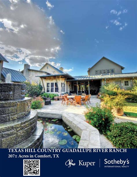 Texas Hill Country Guadalupe River Ranch Comfort , Texas. Price: Offered at $9,800,000. Property Profile: 207+/- acres of prime Texas Hill Country land with fantastic hill top views, irrigated .... 