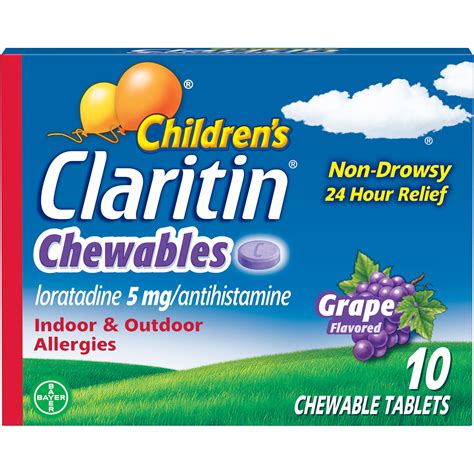 Guaifenesin and claritin. Claritin comes as a 10 mg tablet and a liquid (1 mg per milliliter). The usual adult dose is 10 mg once a day. ... Mucinex ; Sudafed; Suphedrin PE; The Food and Drug Administration ... 