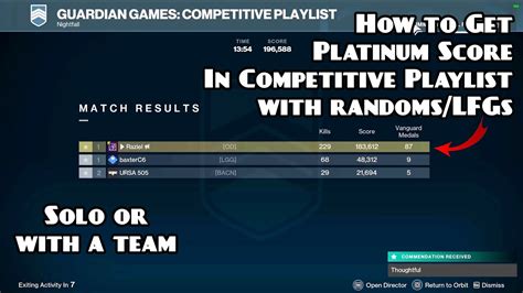 Guardian Games How to get Platinum Score in the Competitive Playlist