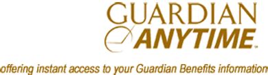 Guardian anytime.com. Register your account on Guardian Anytime. With Guardian, it is convenient quick and easy to manage your Guardian claims online, such as submitting a claim and enrolling in direct pay. Register your account on Guardian Anytime for access to the many tools that can help you take advantage of your benefits. 