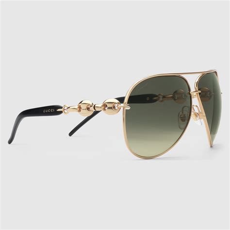 Gucci Aviator Gold Sunglasses for Women for sale eBay