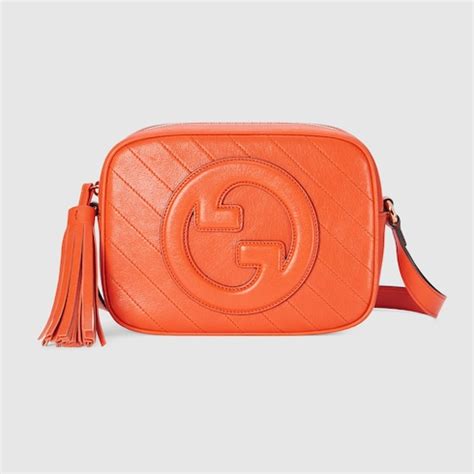 Gucci Blondie small shoulder bag in orange leather GUCCI® US