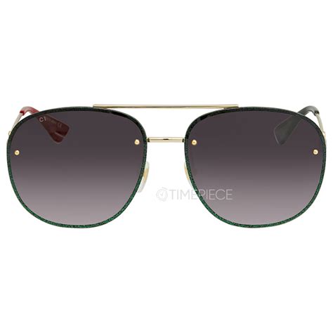 Gucci Grey Gradient Aviator Ladies Sunglasses Gg0227s 001 62