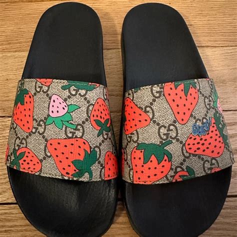 Gucci Shoes Gucci Strawberry Slides Poshmark