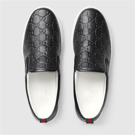 Gucci Signature Slip-On Sneakers - Black Sneakers, Shoes