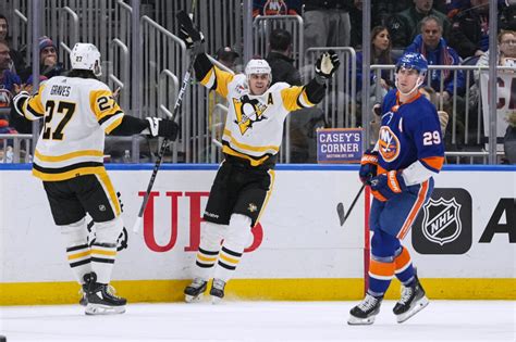 Guentzel, Malkin and Letang lead Penguins surge past Islanders, 7-0