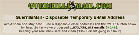 Jan 18, 2024 · Guerrilla Mail (Credit: Guerrilla Mail) Guerrilla Mail provides ephemeral messaging—disposable, temporary email you can send and receive—and it's all free. Technically, the address you create ... . 