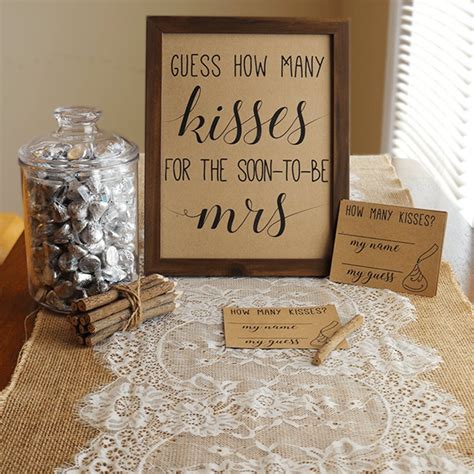 Guess How Many Kisses Printable Bridal Shower Game