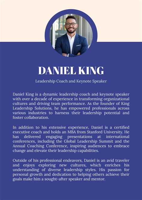 Guest speaker bio sample