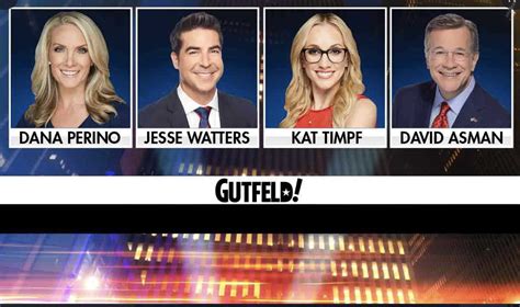 Guests on gutfeld tonight. The normally staid Dana Perino, who co-hosts America Reports and The Five on Fox News, guest-hosted Tuesday's edition of Gutfeld! and she roasted the absent host and other colleagues. The post ... 